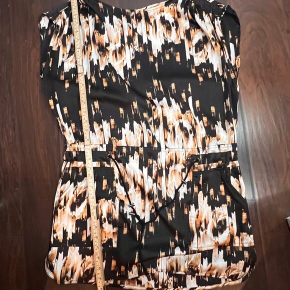 DEREK LAM BY DESIGN NATION Tunic Dress Drawstring Waist Black Beige/Tan Size XS - Picture 12 of 12